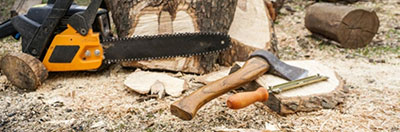 firewood equipment axes and chainsaws